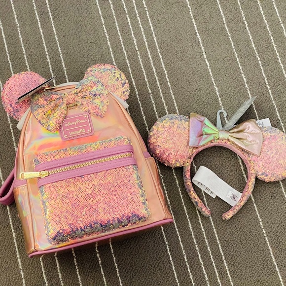 Walt Disney World 50th Anniversary - EARidescent Loungefly and Minnie Ears - Picture 1 of 3